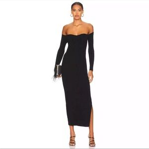 MILLY Knit Bustier Off The Shoulder Dress Black 
Size M
NWOT
8090
